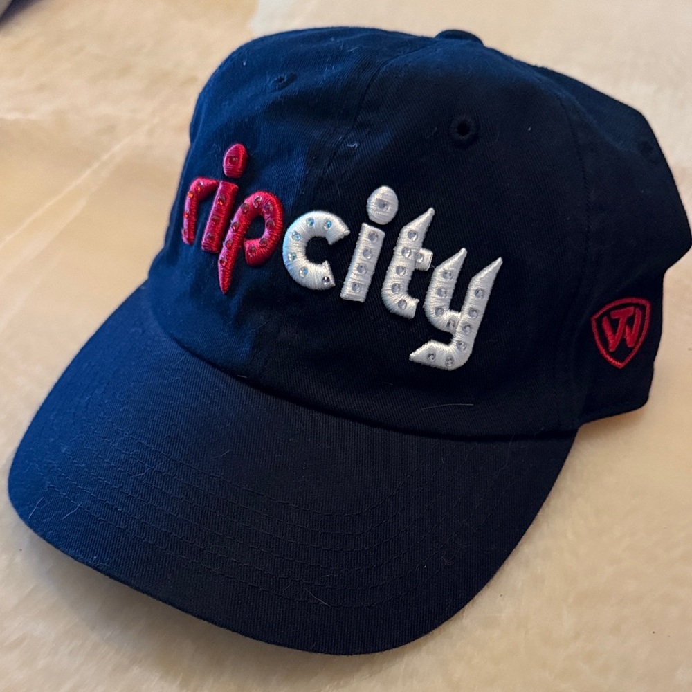 Rip City Embroidered Baseball Cap - Black Red & White